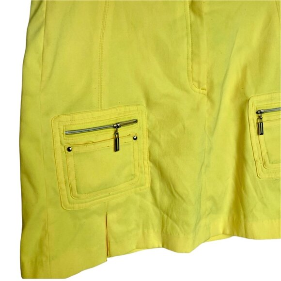 Jamie Sadock Golf Tennis Mini Skort/Skirt Neon Yellow Pockets Size 4 Spandex - Picture 2 of 8